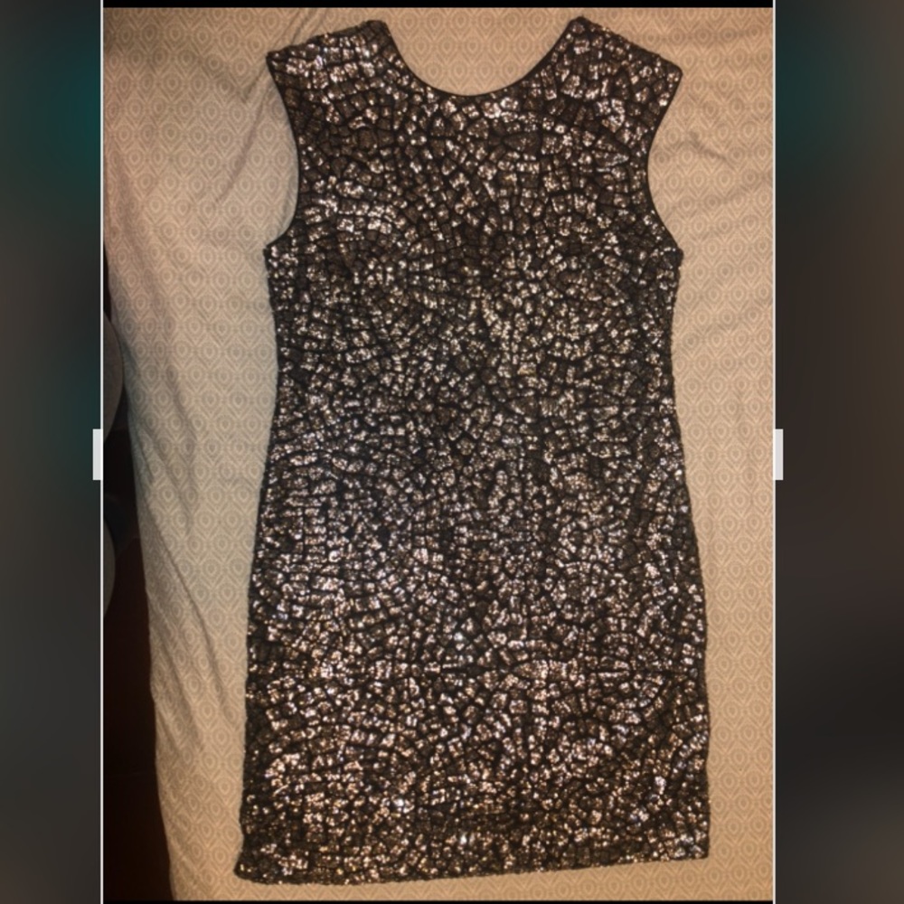 COPY - NYE Black and silver glitter bodycon dress